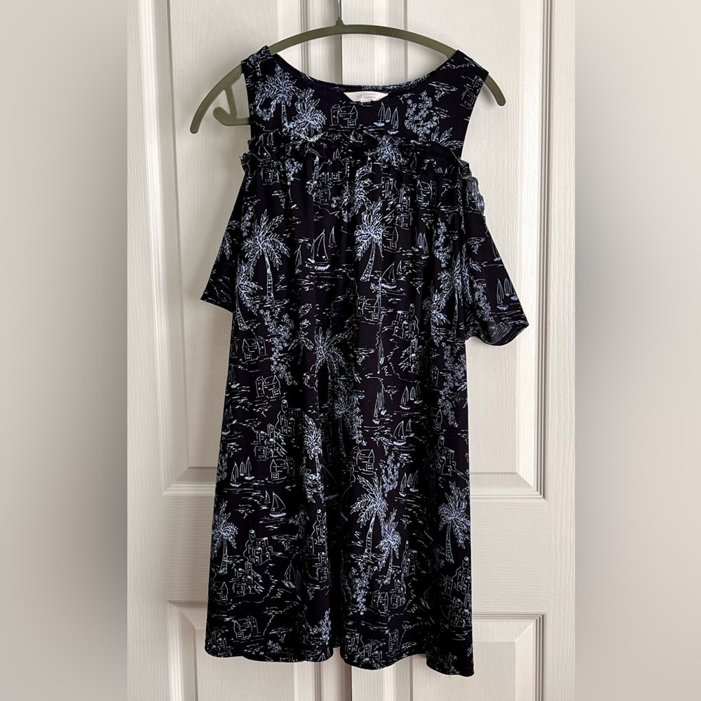 LC CONRAD, WOMENS DRESS, COLD SHOULDER, BLACK & WHITE PRINT, size xl